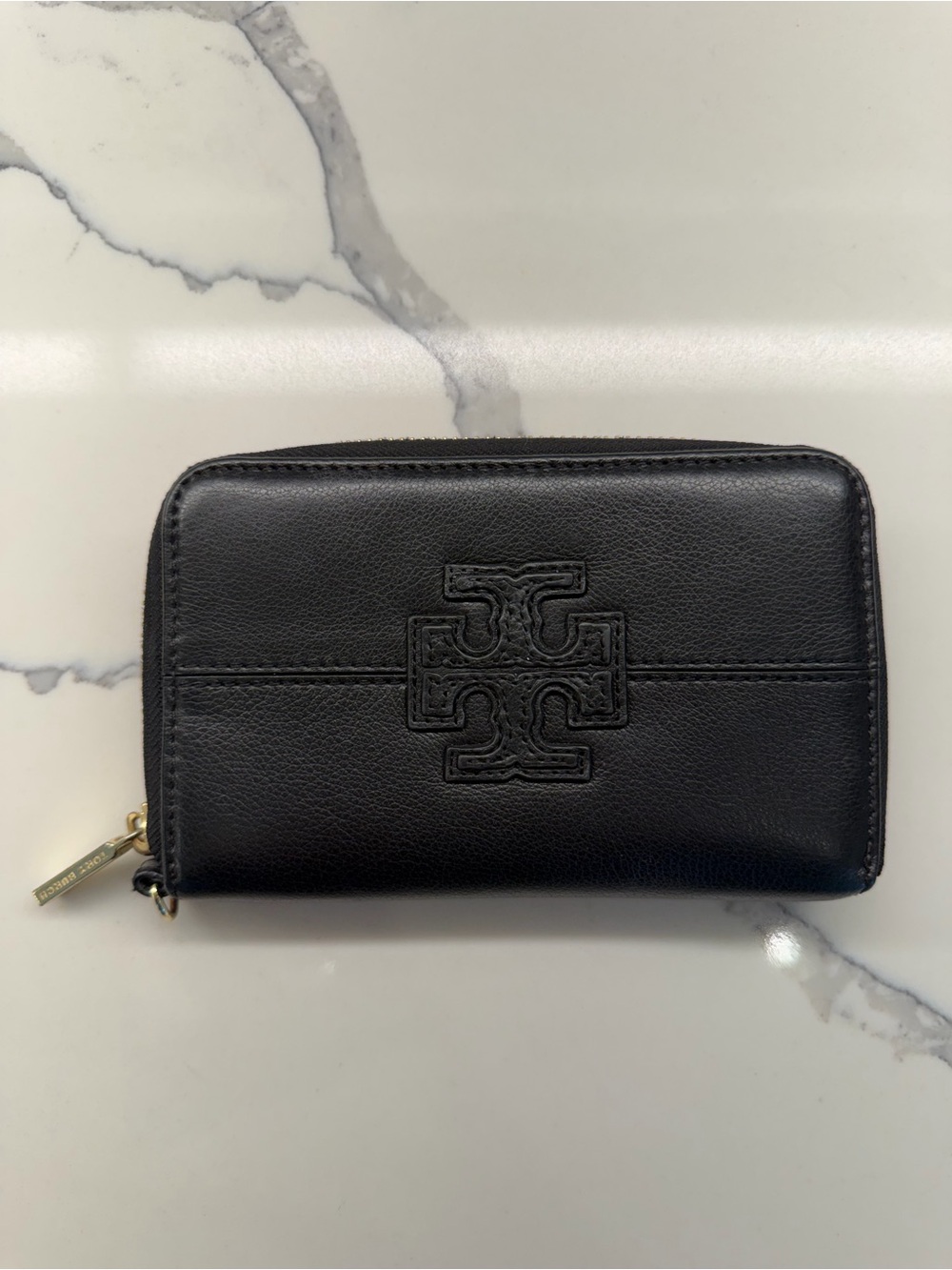 Tory Burch Black Leather Wrist Wallet